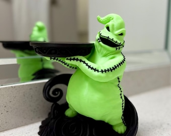 Oogie Inspired 3-Wick Candle Holder Display | Spooky Halloween Candle Stand | Green Character Candle Display | Bath and Body Works