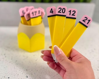 Pencil Holder Number Sticks | Classroom Student Picker | Pencil Desk Decor