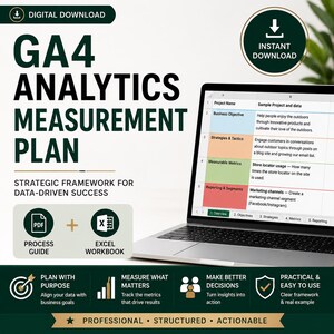 Szablon planu pomiaru GA4 Analytics | Przewodnik po procesach + skoroszyt programu Excel