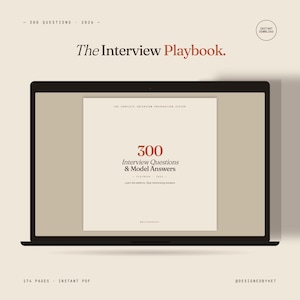 300 Interview Questions PDF | Job Interview Prep Guide, Coaching Playbook (Digital Download)