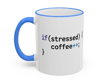 Coffee++ Programmer Code Mug | Accent Rim & Handle