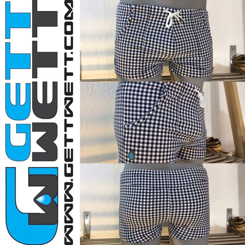 Pocket Swim Short Limited Edition Navy White Gingham