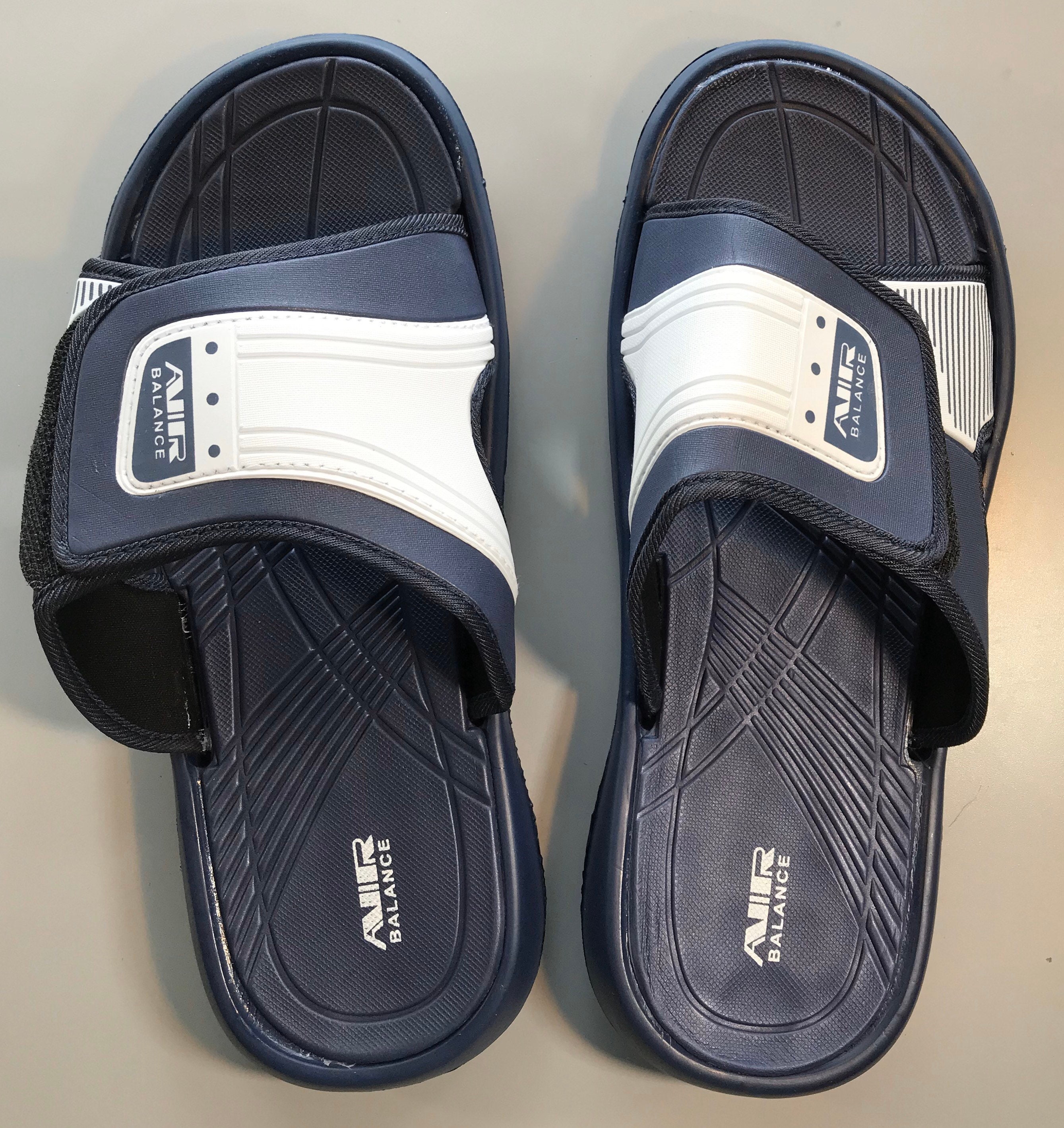 Gett Wett Slides Navy and White by Air Balance Slide Sandals