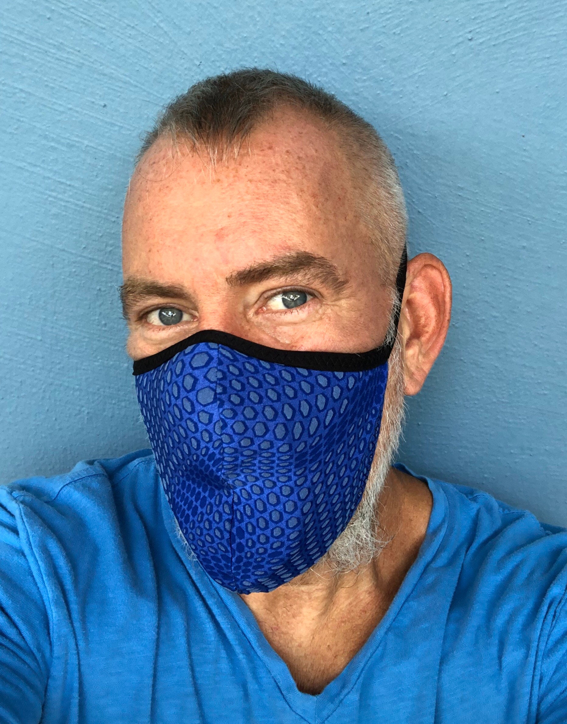 Stretch Fabric Face Mask 4th Generation Limited Edition BLuE TEXTURE