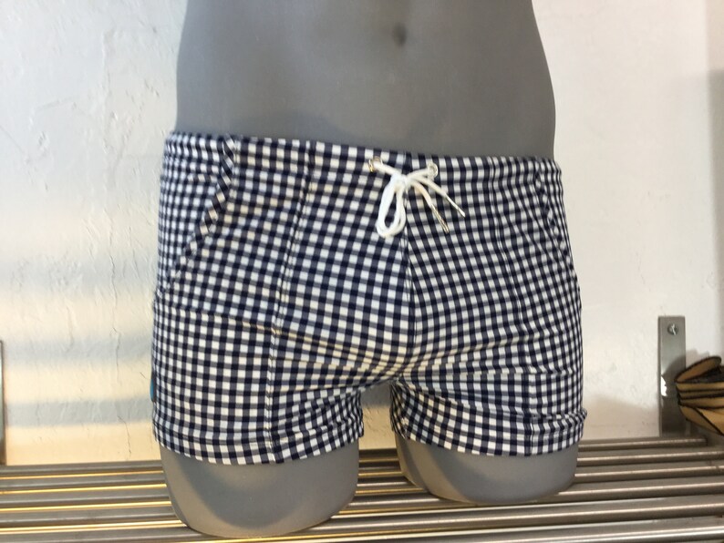 Pocket Swim Short Limited Edition Navy White Gingham