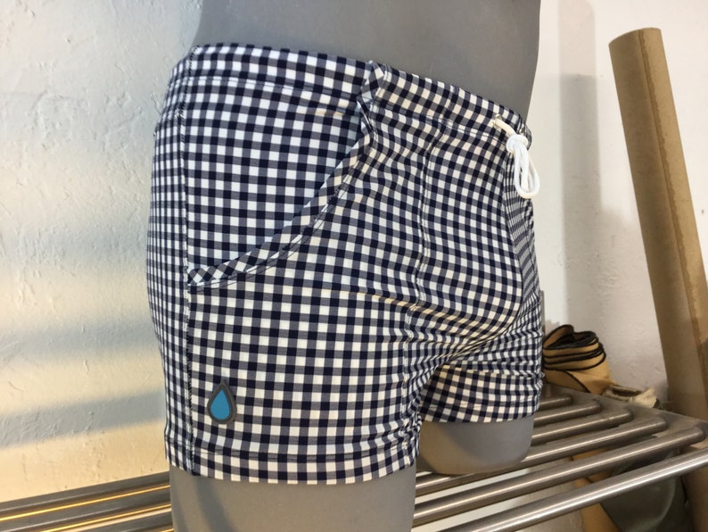 Pocket Swim Short Limited Edition Navy White Gingham