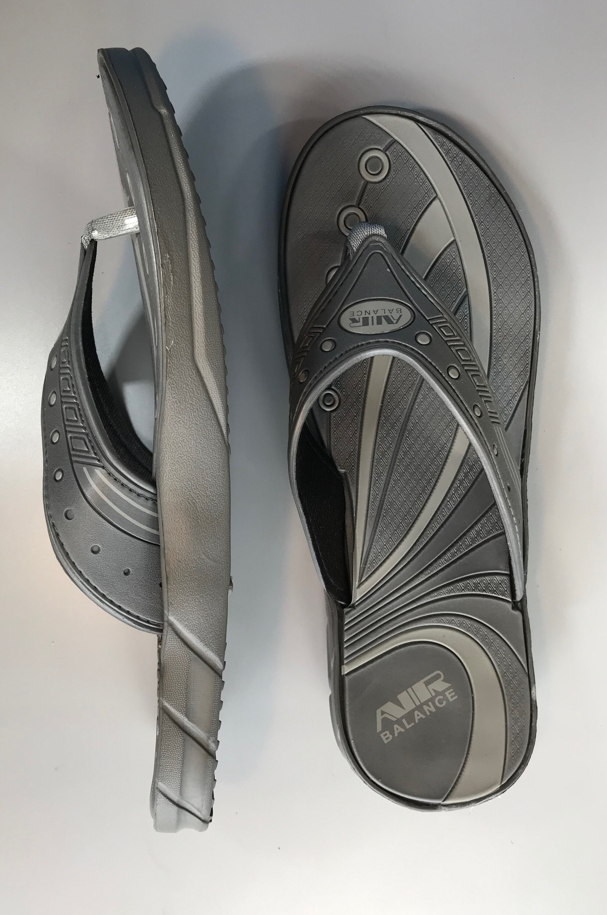 Gett Wett Flip Flops in Two Tone Gray by Air Balance Sandals