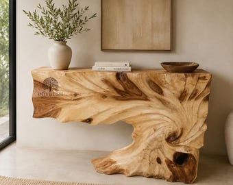 Solid wood console table for the entryway or living room, modern style