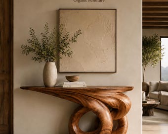 Console Table, Sculptural, Solid Wood, Mid Century, Entryway Furniture, Living Room Furniture, Home Decor
