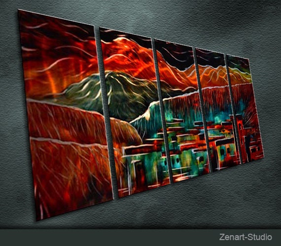 E05 Large Original Metal Wall Art Modern Abstract Painting | Etsy