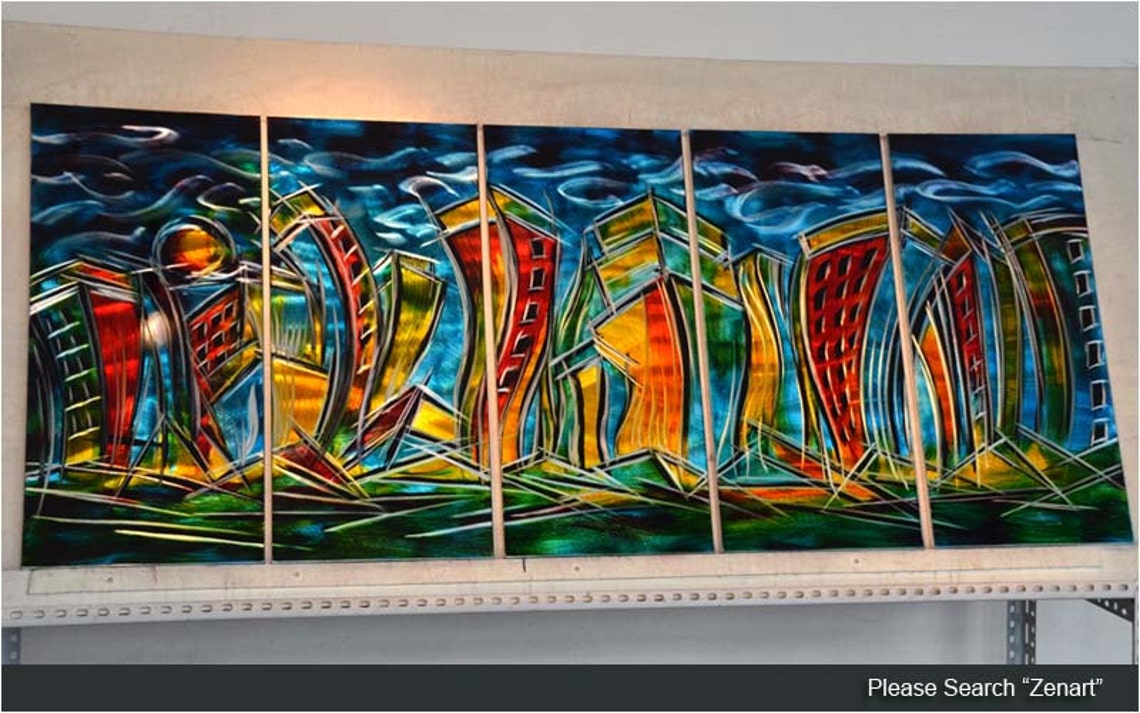 Original Metal Wall Art Modern Painting Sculpture Indoor Etsy