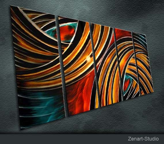Large Original Metal Wall Art Modern Abstract Painting Etsy
