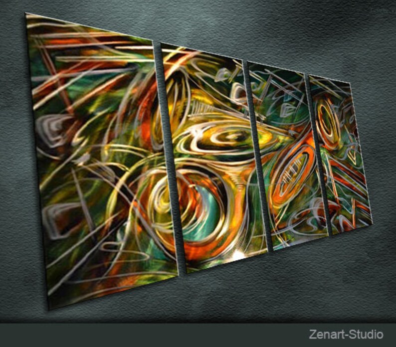E17 Large Original Metal Wall Art Modern Abstract Painting Etsy