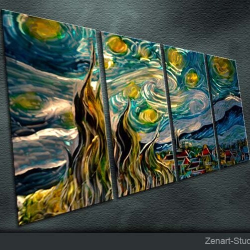 A20 Original Abstract Metal Wall Art Modern Handmade Painting Etsy