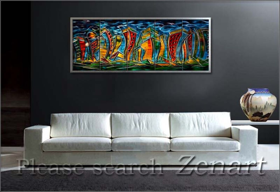 Original Metal Wall Art Modern Painting Sculpture Indoor Etsy