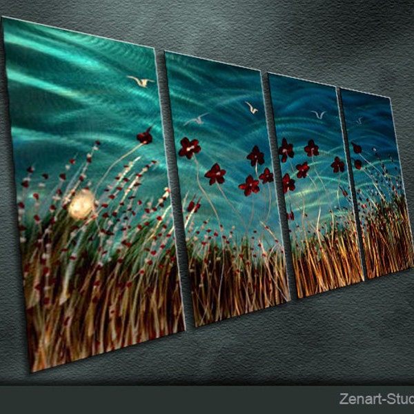 B03 Large Original Metal Wall Art  Modren Abstract Painting Sculpture  Indoor Outdoor  Decor "The Blooming Flowers" by Ning