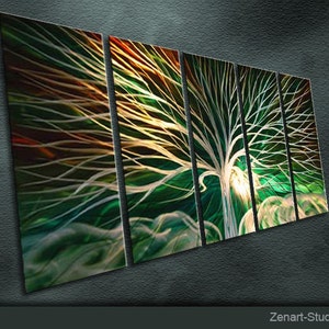 A26 Original Handmade Metal Wall Art Modern Abstract Painting Sculpture Indoor Outdoor Decor "The Tree Of Peace" by Ning