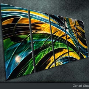 D19 Large Original Metal Wall Art Abstract Painting Sculpture Indoor Outdoor Decor "Colour Composition" by Ning