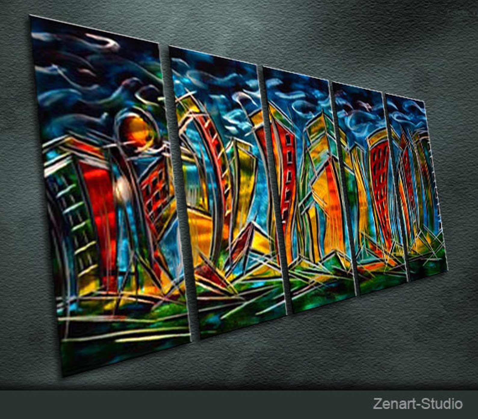 Original Metal Wall Art Modern Painting Sculpture Indoor Etsy