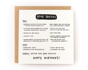 Your Thirties (Are Better Than Your Twenties) Letterpress Birthday Card