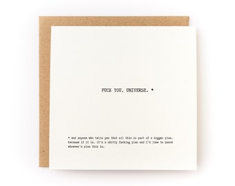 F*ck You, Universe Letterpress Card