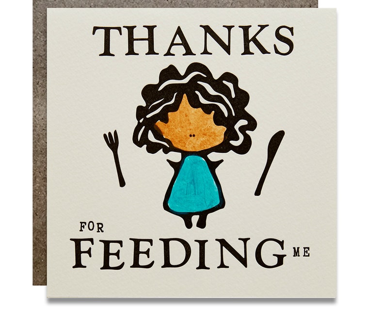 Feeding Message Thanks for Feeding Me Letterpress Card | Etsy