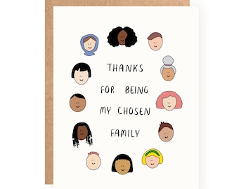 Tarjeta de agradecimiento por ser mi familia elegida