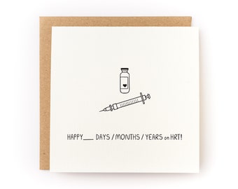 Happy X on HRT! Gender Transition Letterpress Card