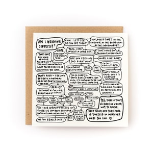 Am I Grieving Correctly Flowchart Letterpress Sympathy Card