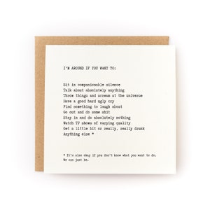 I'm Around Letterpress Sympathy Card