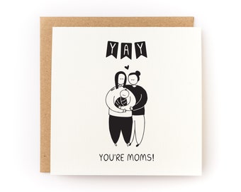 Yay You're Moms New Baby Letterpress Card