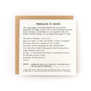 Permission To Grieve - Letterpressed Card for Grief & Loss