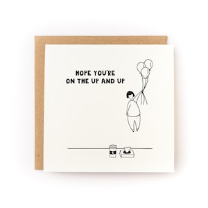 Hope You&#39;re on the Up and Up Get Well Letterpress Card