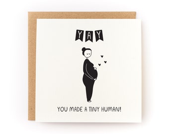 Yay You Made a Tiny Human New Baby Letterpress Card