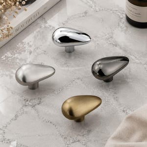 Modern Pebble Cabinet Knob, Zinc Alloy Drawer Knob, Dresser Pull, Kitchen Cupboard Handle, Wardrobe Door Knob, Minimalist Furniture Hardware
