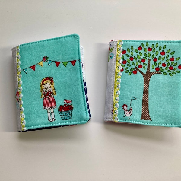 Charming Needle Book Organizer with Pockets and Felt Pages featuring Tasha Noel Fabric