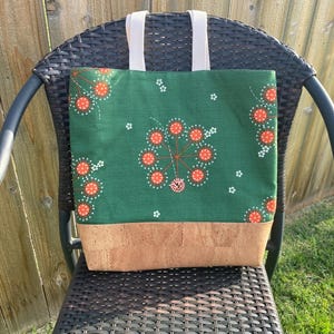 Charley Harper Flowers Feast Everyday Tote Bag with Cork Bottom