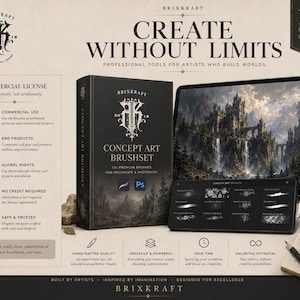 125 Concept Art Brushes for Procreate, Photoshop: Nature, Texture, Atmosphere image 6