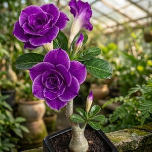 Lila ökenros | Knölsuckulent, bonsai-stil Caudex