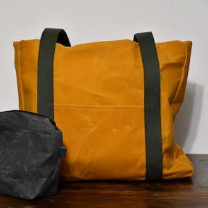 Waxed canvas tote bag