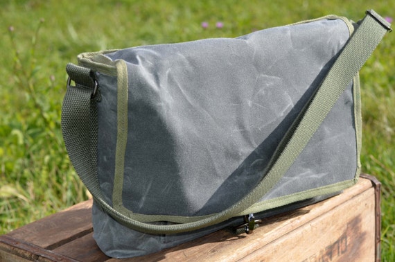gray messenger bag