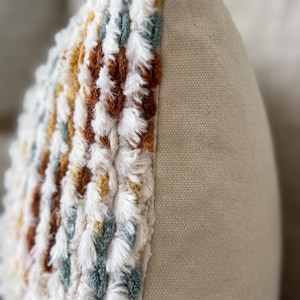 Funda de almohada bohemia de chenilla con textura, funda de cojín decorativa con cuadrícula texturizada, funda de cojín ecléctica de estilo rústico moderno, regalo de inauguración de casa imagen 4