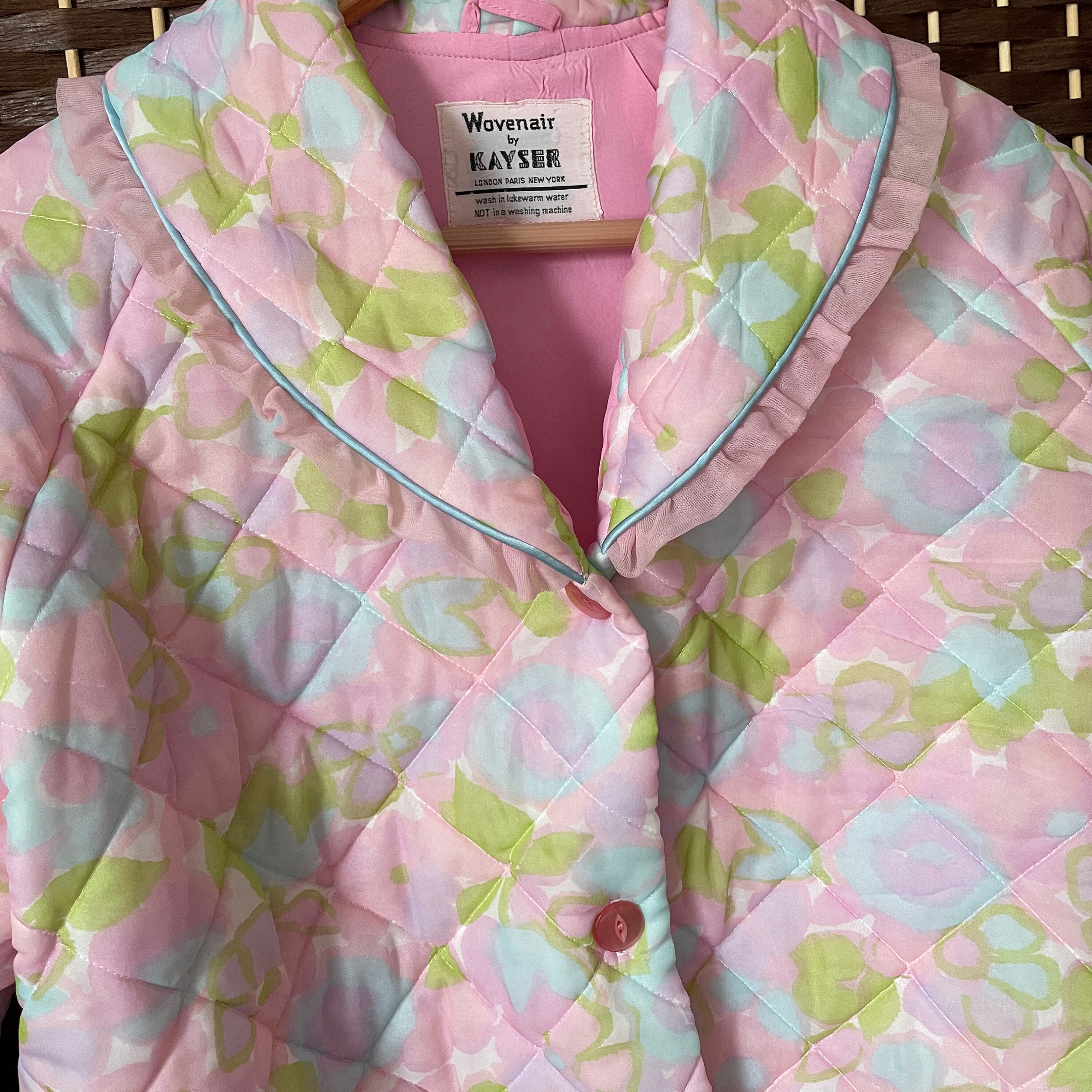 1960's Kayser Wovenair Quilted Bed Jacket With Pocket Etsy UK