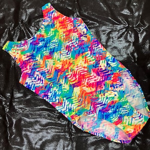 Multi Color chevron print Leotard