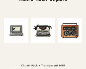 Retro Tech Clipart Bundle - 10 Illustrations