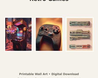 Retro Gaming Wall Art Bundle - 6 Digital Prints