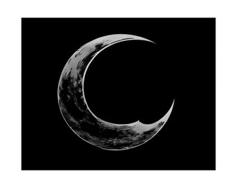 Crescent Moon Silhouette Poster - Lunar Cycle Art