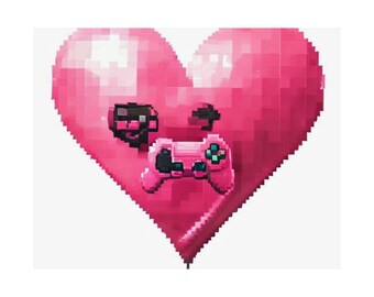 Retro Gaming Pixel Heart Poster