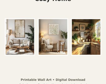 Cozy Home Decor Wall Art Bundle - 6 Digital Prints