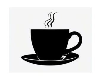 Large Coffee Cup Silhouette Poster